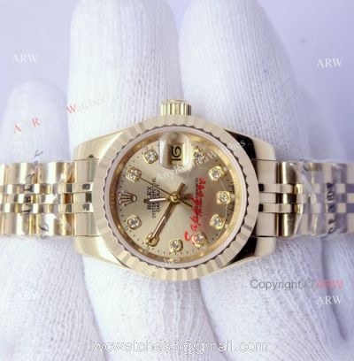 All Gold Rolex Datejust Ladies watch / Jubilee Band / Gold diamond
