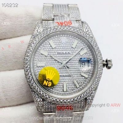 Rolex Datejust 41 SS Iced Out Watch Best AAA Replica Watches China