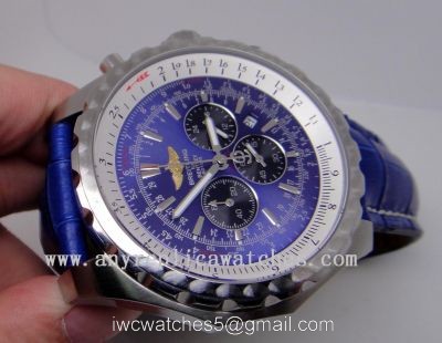 Copy Breitling Bentley Blue Chronograph Blue Leather watch