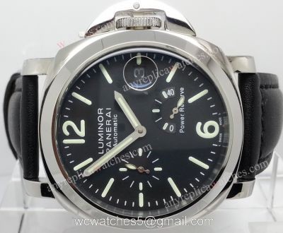 Panerai Automatic Power Reserve Black Face Mens Copy Watch
