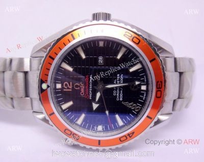 Replica Omega Watches  Seamaster Planet Ocean 007 Watch with Orange Bezel