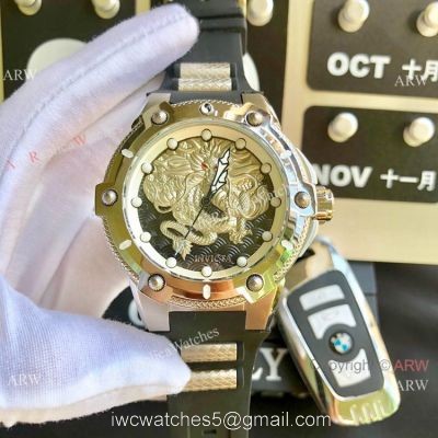 Best Replica Invicta Dragon Stainless Steel Rubber Strap Watch