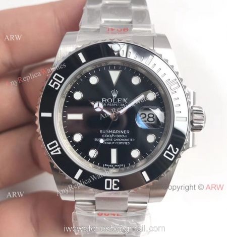 NEW UPGRADED V8 316L Rolex Submariner Black Face Swiss ETA 3135 Watch 40mm