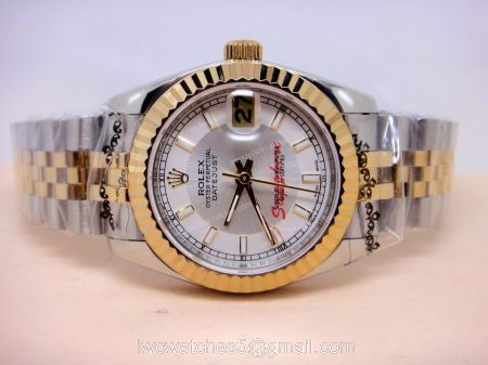 Rolex Datejust Watch 2-Tone Jubilee Silver Face Medium 31mm