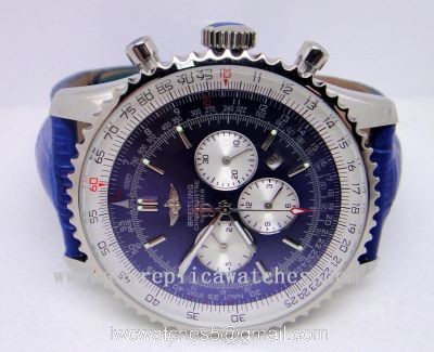 Breitling Navitimer Blue Dial / Blue Leather Men Watch
