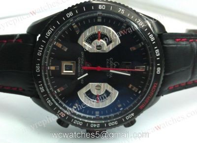 Tag Heuer Carrera Calibre 17 Rs2 All Black Leather Strap Replica Watch