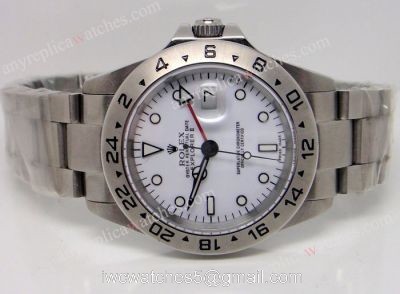 Replica Rolex 116570 Explorer II Stainless Steel White Watch  &8216;Polar Edition
