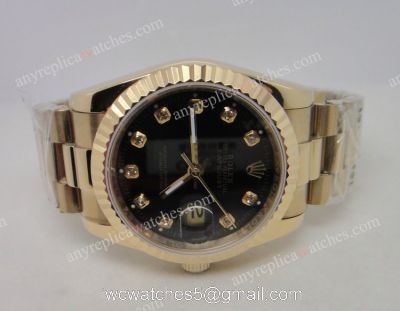Rolex All Gold President Diamond Markers Mens Watch