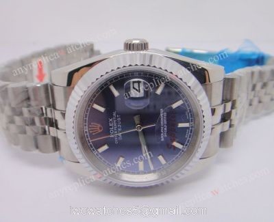 SS Jubilee Rolex Datejust Watch Blue Face Mens Watch
