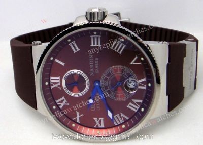 Ulysse Nardin Brown /Brown Rubber High Quality Replica Watch