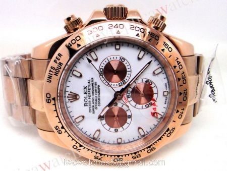 Rolex Daytona Rose Gold Watch White Face 40mm  Replica Watches On Sale