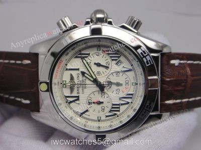 Breitling Chronomat B01 44mm White w/ Brown Leather Band