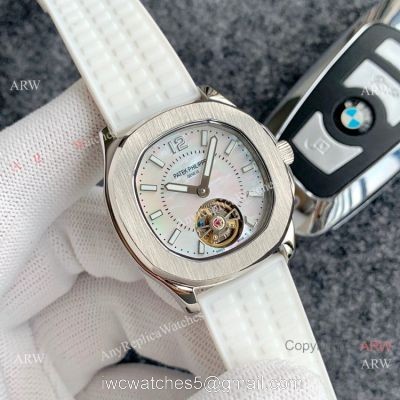 Copy Replica Patek Philippe Tourbillon Women Watch SS MOP Dial