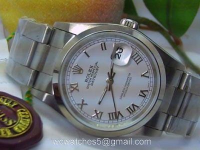 Rolex Datejust Stainless Steel Oyster Band Silver Roman Face Replica Watch