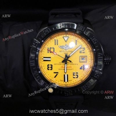Super Clone Breitling Avenger II Seawolf Watch Yellow Dial with Arabic Markers
