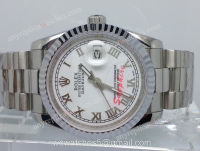 Rolex Datejust Copy Watch SS President White Roman Men Watch