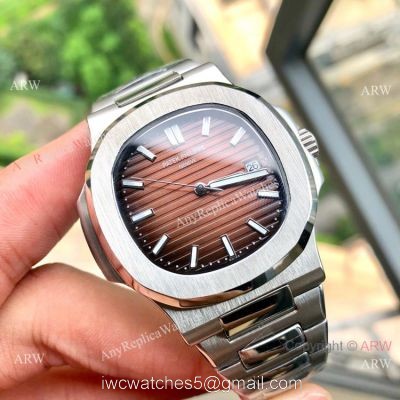Stainless Steel Brown Dial Patek Philippe Nautilus Copy Watches 40mm