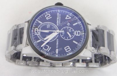 MONTBLANC FLYBACK REPLICA BLACK CHRONOGRAPH STEEL  BLACK WATCH