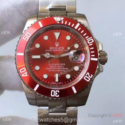 High Quality Rolex Submariner Date 40mm Watch: Rolex Submariner Red Dial