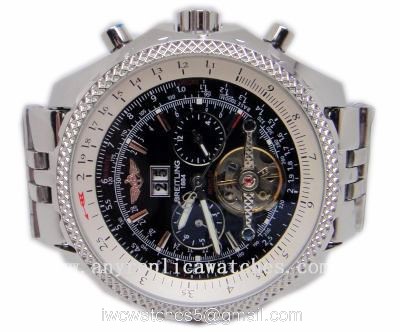 Breitling Bentley Mulliner Tourbillon Replica Watch  SS Black Face Automatic Replica Watches