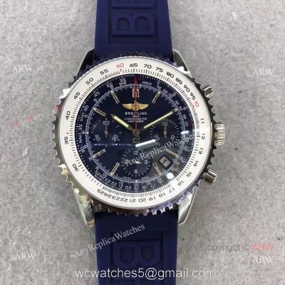 Copy Breitling Navitimer Rubber Strap Blue Chronograph Dial Watch