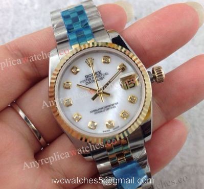 Replica Rolex Datejust MOP White Face Watch 31mm