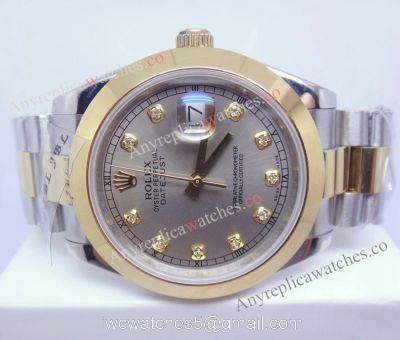 Rolex Datejust II Replica Watch 41mm  2-Tone Silver Face Round Bezel