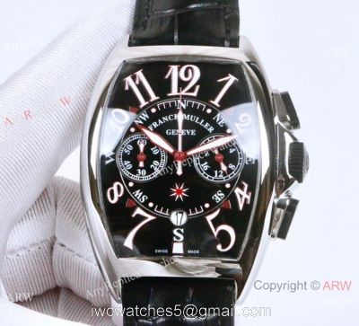 Franck Muller Mariner Chronograph Mens Watch SS Black Dial