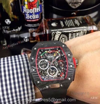 Swiss Quality Richard Mille RM50 03-01 McLaren F1 Skeleton Face Watch Carbon case