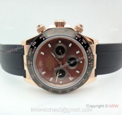 New Rolex Daytona Chocolate Replica Wath Oysterflex Rubber Strap