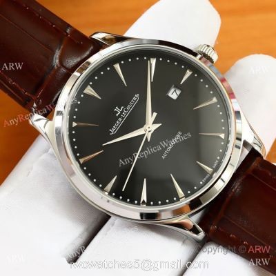 Best Copy Jaeger LeCoultre Master Ultra thin Men Watches SS Black Dial