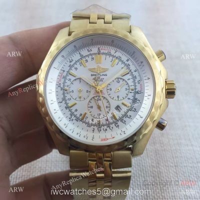Replica Breitling Bentley Motors White Dial Yellow Gold AAA Quality