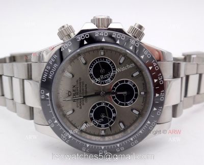 Replica Rolex Cosmograph Daytona Black Ceramic Bezel SS Watch 40mm