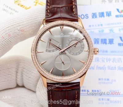 Clone Jaeger-LeCoultre Master Reserve de Marche Watch Rose Gold Diamond Gray Dial