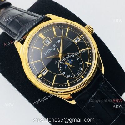 PPF Factory Patek Philippe Annual Calendar Complications Watch Gold and Black