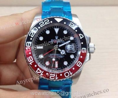 ROLEX GMT-MASTER II RED &038; BLACK Ceramic Looking Bezel watch