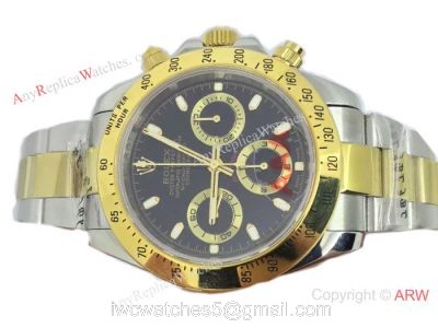 2-Tone Black Dial Rolex Valjoux 7750 Cosmograph Daytona  Swiss Grade