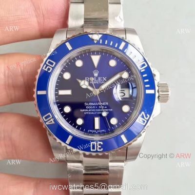 Noob Factory 3135 Replica Submariner Rolex Watch Stainless Steel Blue Dial