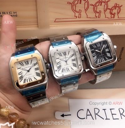 Copy Cartier Santos Mens Watch Stainless Steel or Two Tone