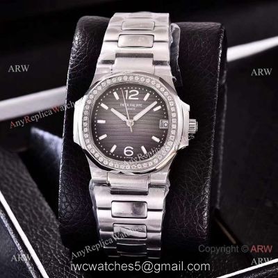Best Copy Nautilus Patek Philippe Gray Face Watch Ladies Swiss Quality