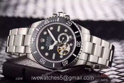 Replica Swiss Rolex Submariner Tourbillon Black Face Watch  2016 New