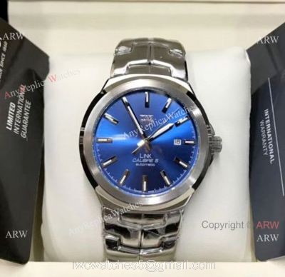 2018 Replica Tag heuer Link Calibre 5 Watch Stainless Steel Blue Dial