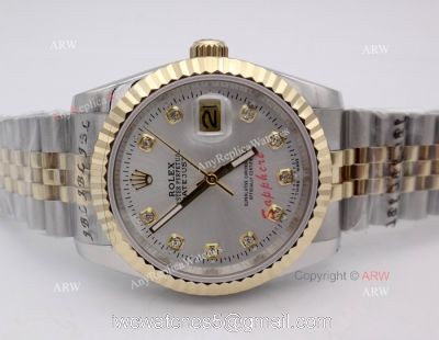 Rolex Datejust 2-Tone Jubilee Silver Diamond 36mm Watch Rolex 16233 Fake Watch