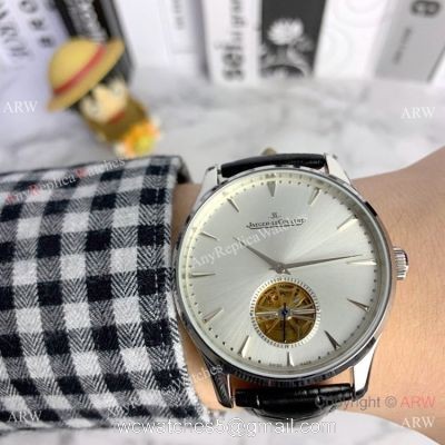New Copy Jaeger-LeCoultre Master Ultra Thin Tourbillon Watch Silver Dial