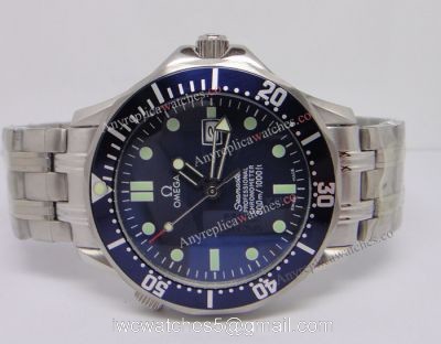 Omega Seamaster 300 Replica James Bond Watch  SS Blue Dial 40mm For Men