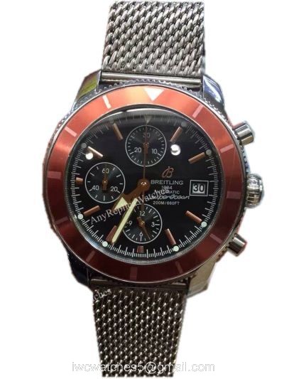 Copy Breitling Aeromarine Superocean Heritage Chronograph Watch SS Red Bezel