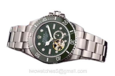 Rolex Submariner Green Replica Watch Tourbillon Face