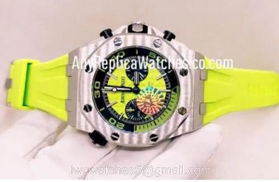 Japan Grade Replica Audemars Piguet Yellow Rubber Chronograph watch