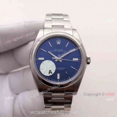Replica Rolex Oyster Perpetual New Blue Dial Stainless Steel Swiss 3132 Watch JF Factory