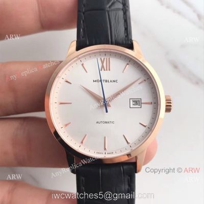 Mont Blanc Knock off Meisterstuck Watch Rose Gold White Face